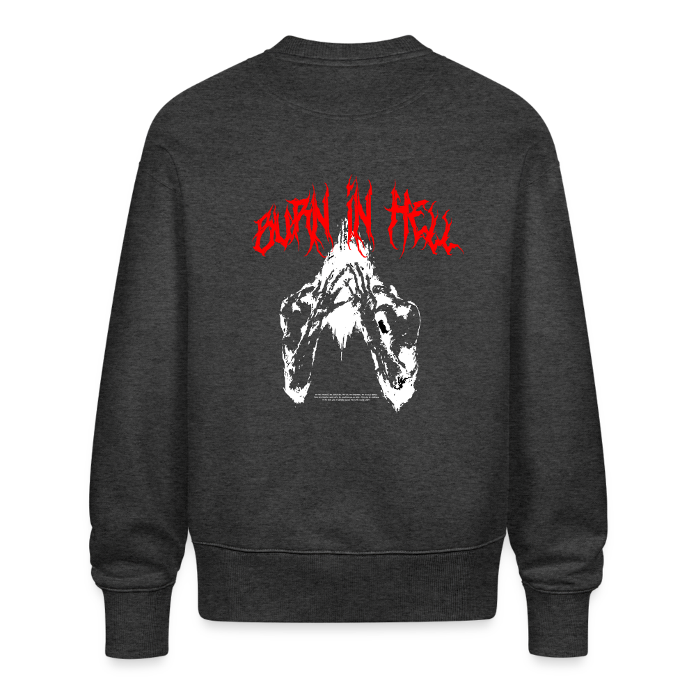 BURN IN HELL HOODIE - dark heather grey