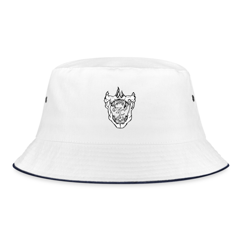 BUCKET HAT - white/navy